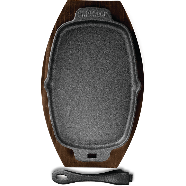 PLATEAU DE CUISSON SIZZLE EN FONTE AVEC SOUS-PLAT NAPOLEON PLATEAU DE CUISSON SIZZLE EN FONTE AVEC SOUS-PLAT NAPOLEON