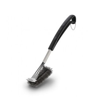 BRUSH WITH STAINLESS STEEL BRISTLES IN TRIPLE ROW AND SCRAPER NAPOLEON