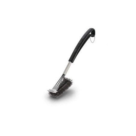 BRUSH WITH STAINLESS STEEL BRISTLES IN TRIPLE ROW AND SCRAPER NAPOLEON