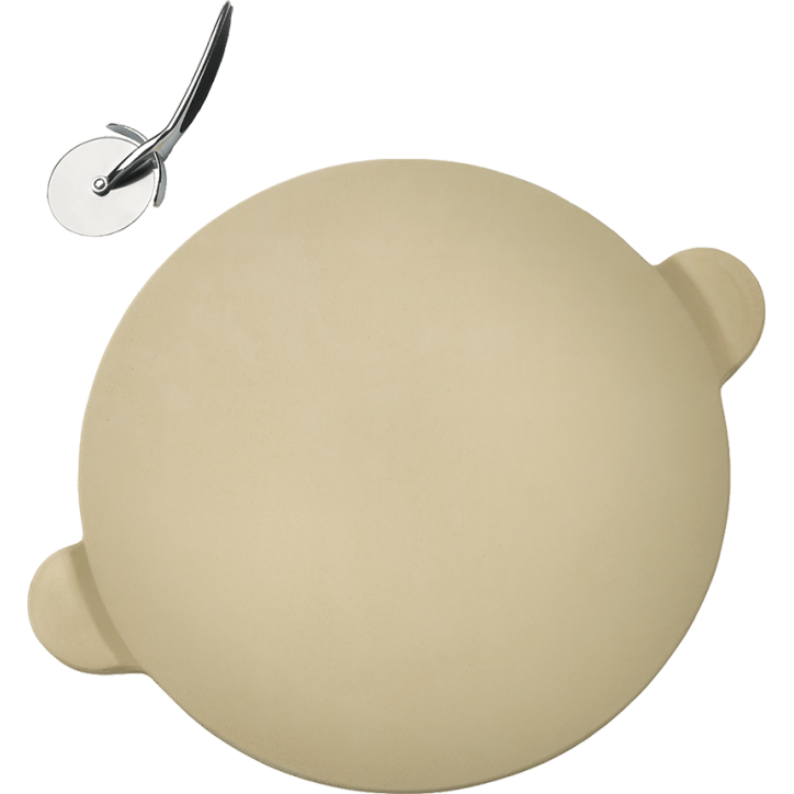 PIZZA STONE WITH PIZZA WHEEL NAPOLEON (ø38cm) PIZZA STONE WITH PIZZA WHEEL NAPOLEON (ø38cm)