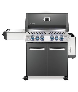BARBECUE NAPOLEON PRESTIGE 500 À BRÛLEURS LATÉRAL ET ARRIÈRE INFRAROUGES GRIS ANTHRACITE