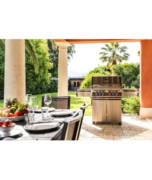 BARBECUE NAPOLEON PRESTIGE PRO 500 À BRÛLEURS LATÉRAL ET ARRIÈRE INFRAROUGES INOX