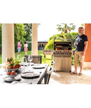 BARBACOA NAPOLEON PRESTIGE PRO 500 CON QUEMADOR LATERAL Y TRASERO INFRARROJOS INOX