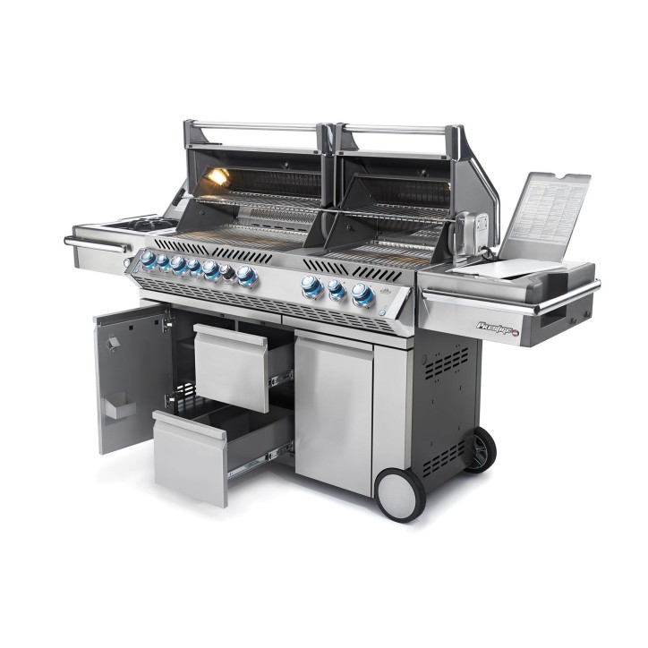 BARBECUE NAPOLEON PRESTIGE PRO 825 WITH POWER SIDE BURNER, INFRARED REAR & BOTTOM BURNERS STAINLESS STEEL BARBECUE NAPOLEON PRESTIGE PRO 825 WITH POWER SIDE BURNER, INFRARED REAR & BOTTOM BURNERS STAINLESS STEEL