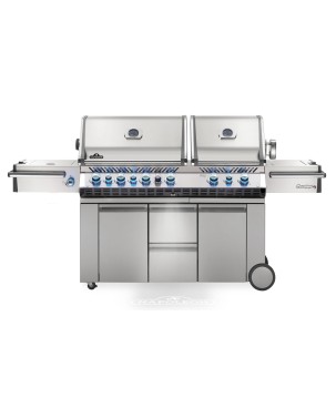 BARBACOA NAPOLEON PRESTIGE PRO 825 CON QUEMADOR LATERAL DE POTENCIA, QUEMADORES INFERIORES Y TRASEROS INFRARROJOS INOX