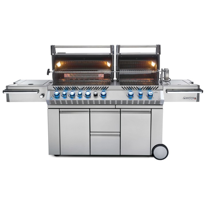BARBACOA NAPOLEON PRESTIGE PRO 825 CON QUEMADOR LATERAL DE POTENCIA, QUEMADORES INFERIORES Y TRASEROS INFRARROJOS INOX BARBACOA NAPOLEON PRESTIGE PRO 825 CON QUEMADOR LATERAL DE POTENCIA, QUEMADORES INFERIORES Y TRASEROS INFRARROJOS INOX
