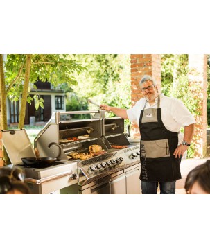 BARBACOA NAPOLEON PRESTIGE PRO 825 CON QUEMADOR LATERAL DE POTENCIA, QUEMADORES INFERIORES Y TRASEROS INFRARROJOS INOX
