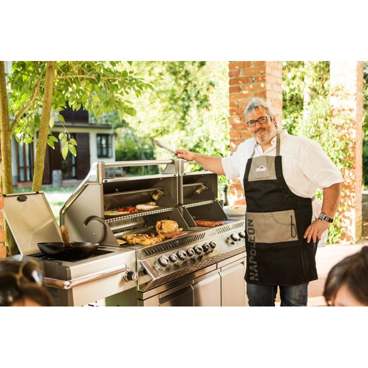 BARBECUE NAPOLEON PRESTIGE PRO 825 À BRÛLEUR LATÉRAL DOUBLE, BRÛLEURS DE CUVE ET ARRIÈRE INFRAROUGES INOX