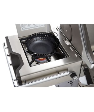 BARBACOA NAPOLEON PRESTIGE PRO 825 CON QUEMADOR LATERAL DE POTENCIA, QUEMADORES INFERIORES Y TRASEROS INFRARROJOS INOX