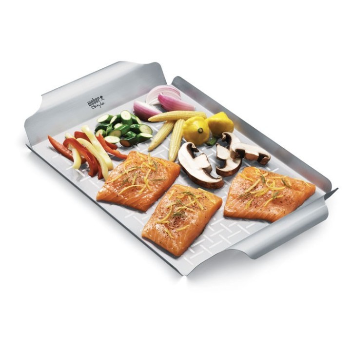 STAINLESS STEEL RECTANGULAR GRILL PAN WEBER STYLE STAINLESS STEEL RECTANGULAR GRILL PAN WEBER STYLE