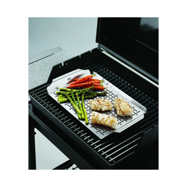 STAINLESS STEEL RECTANGULAR GRILL PAN WEBER STYLE STAINLESS STEEL RECTANGULAR GRILL PAN WEBER STYLE