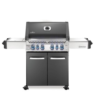 BARBACOA NAPOLEON PRESTIGE 500 CON QUEMADOR LATERAL Y TRASERO INFRARROJOS GRIS ANTRACITA