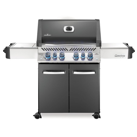 BARBACOA NAPOLEON PRESTIGE 500 CON QUEMADOR LATERAL Y TRASERO INFRARROJOS GRIS ANTRACITA