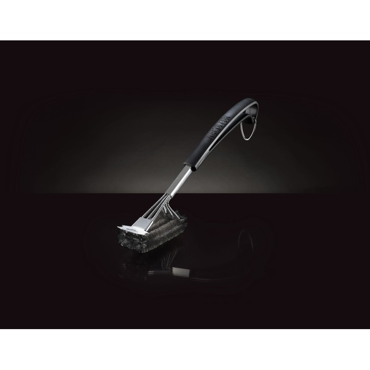 CEPILLO CON CERDAS DE ACERO INOXIDABLE EN TRES FILAS CON RASCADOR NAPOLEON