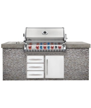 BARBACOA NAPOLEON PRESTIGE PRO 665 CON QUEMADOR TRASERO INFRARROJO INOX EMPOTRADA DE GAS NATURAL