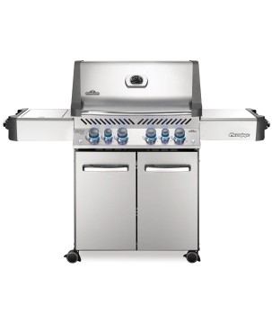BARBACOA NAPOLEON PRESTIGE 500 CON QUEMADOR LATERAL Y TRASERO INFRARROJOS INOX