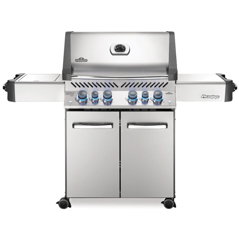 BARBACOA NAPOLEON PRESTIGE 500 CON QUEMADOR LATERAL Y TRASERO INFRARROJOS INOX