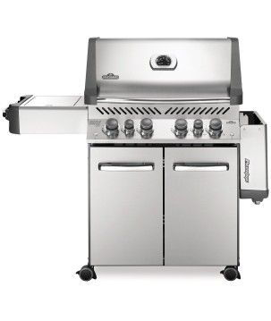BARBACOA NAPOLEON PRESTIGE 500 CON QUEMADOR LATERAL Y TRASERO INFRARROJOS INOX