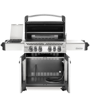 BARBACOA NAPOLEON PRESTIGE 500 CON QUEMADOR LATERAL Y TRASERO INFRARROJOS INOX