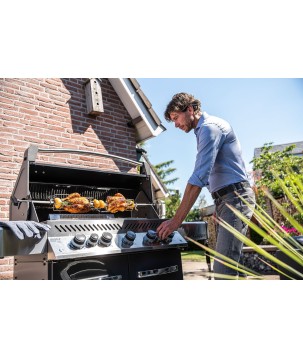 BARBECUE NAPOLEON PRESTIGE 665 À BRÛLEURS LATÉRAL ET ARRIÈRE INFRAROUGES NOIR