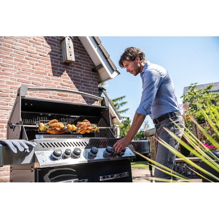 BARBECUE NAPOLEON PRESTIGE 665 WITH INFRARED SIDE AND REAR BURNERS BLACK