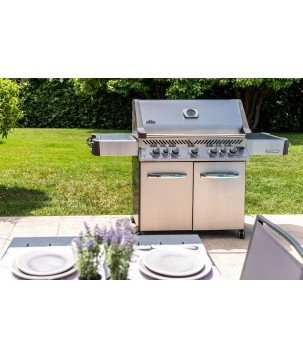 BARBACOA NAPOLEON PRESTIGE 665 CON QUEMADOR LATERAL Y TRASERO INFRARROJOS INOX