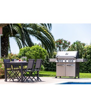 BARBACOA NAPOLEON PRESTIGE 665 CON QUEMADOR LATERAL Y TRASERO INFRARROJOS INOX