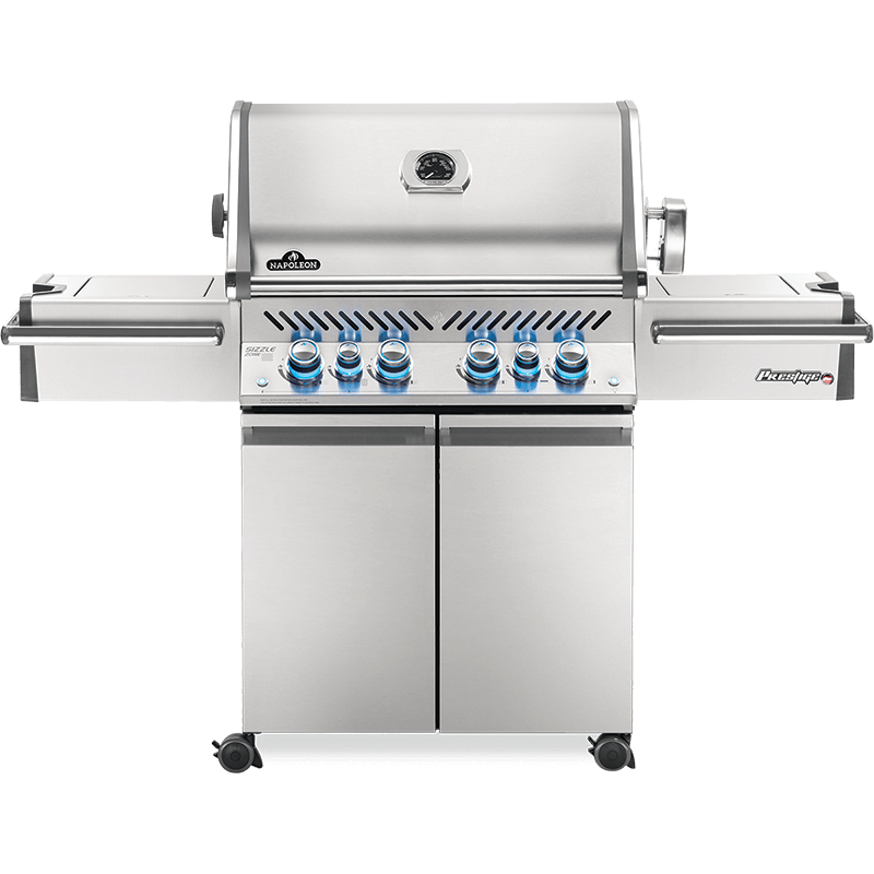 BARBACOA NAPOLEON PRESTIGE PRO 500 CON QUEMADOR LATERAL Y TRASERO INFRARROJOS INOX DE GAS NATURAL
