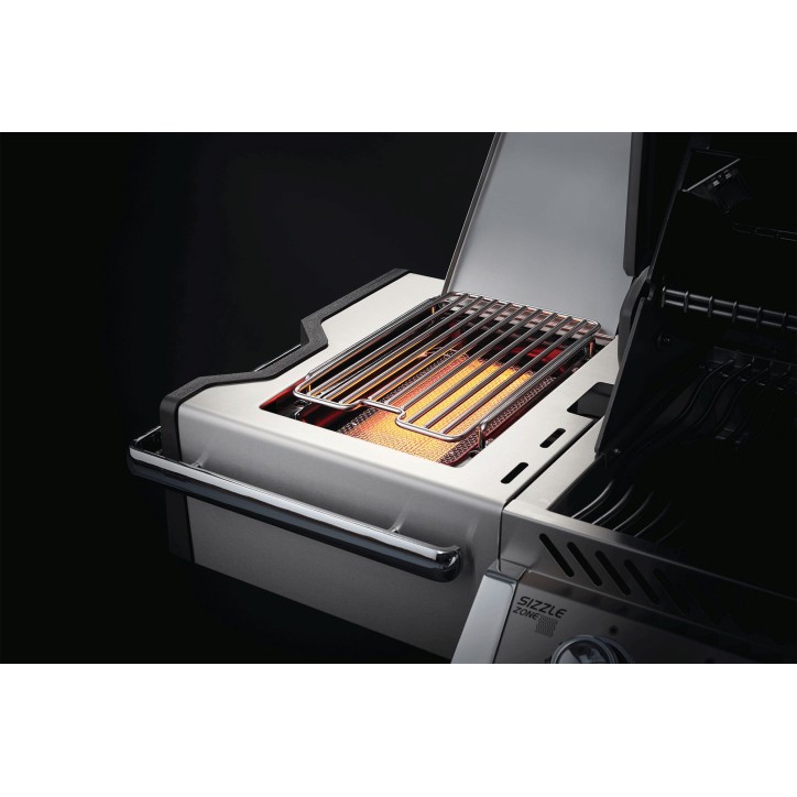 BARBECUE NAPOLEON PRESTIGE PRO 500 À BRÛLEURS LATÉRAL ET ARRIÈRE INFRAROUGES INOX GAZ NATUREL