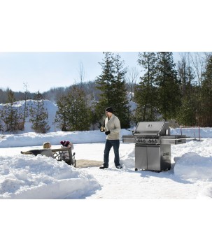BARBECUE NAPOLEON PRESTIGE PRO 500 À BRÛLEURS LATÉRAL ET ARRIÈRE INFRAROUGES INOX GAZ NATUREL