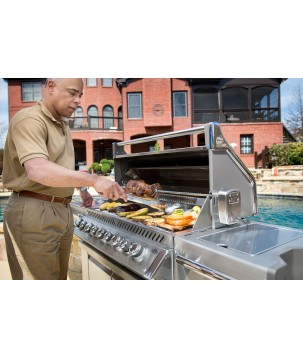 BARBACOA NAPOLEON PRESTIGE PRO 665 CON QUEMADOR LATERAL Y TRASERO INFRARROJOS INOX DE GAS NATURAL