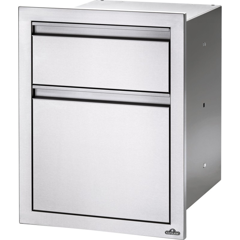 BUILT-IN DOUBLE DRAWER: WASTE BIN AND PAPER TOWEL HOLDER NAPOLEON (55x71cm)