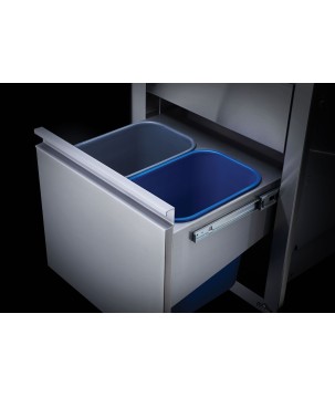 BUILT-IN DOOR AND DOUBLE DRAWER: WASTE BIN AND PAPER TOWEL HOLDER NAPOLEON (100x71cm)