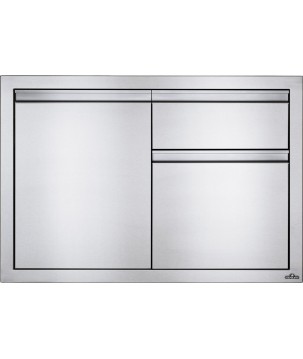 PUERTA Y CAJÓN DOBLE PARA RESIDUOS Y PORTAROLLO COCINA EMPOTRADO NAPOLEON (100x71cm)