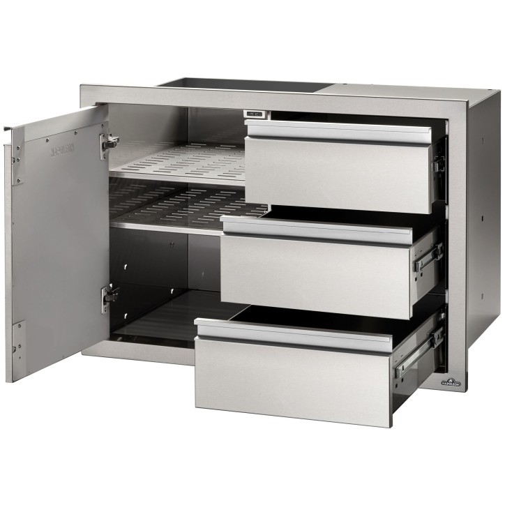 BUILT-IN DOOR AND TRIPLE SMALL DRAWER NAPOLEON (100x71cm)