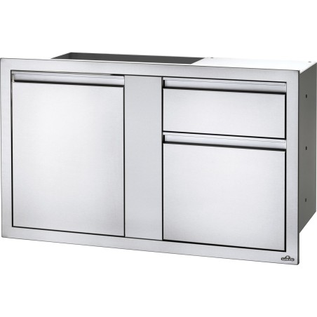 BUILT-IN LARGE DOOR AND DOUBLE DRAWER: WASTE BIN AND PAPER TOWEL HOLDER NAPOLEON (115x71cm)