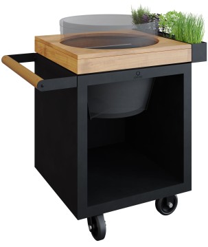 OFYR KAMADO TABLE BLACK 65 PRO TEAK WOOD