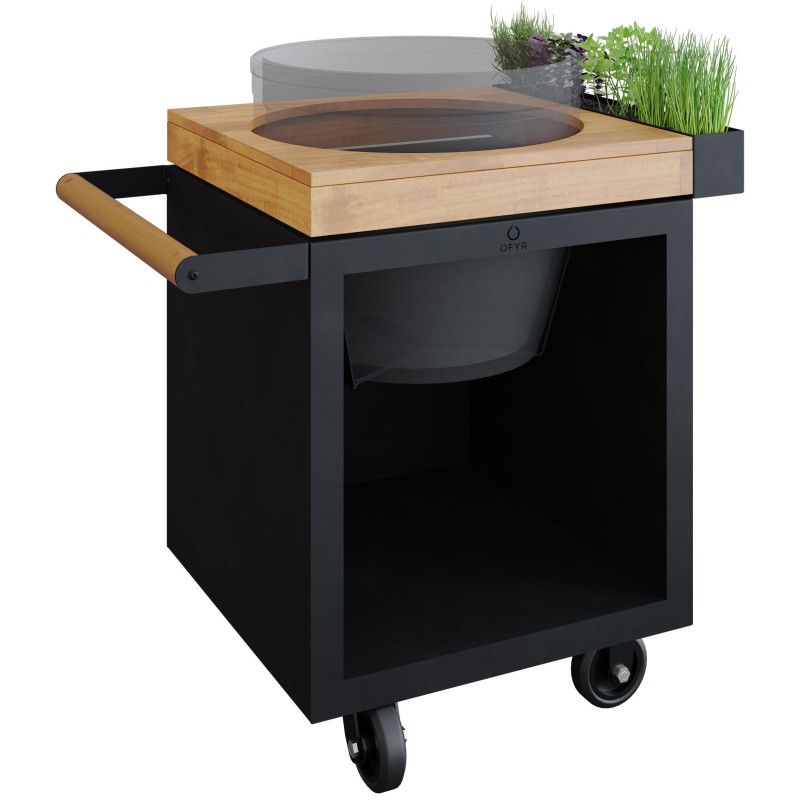 TABLE EN BOIS DE TECK BLACK OFYR 65 PRO POUR KAMADO
