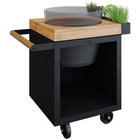 TABLE EN BOIS DE TECK BLACK OFYR 65 PRO POUR KAMADO