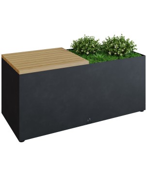 BANC DE JARDIN AUX HERBES OFYR BLACK HG-BB