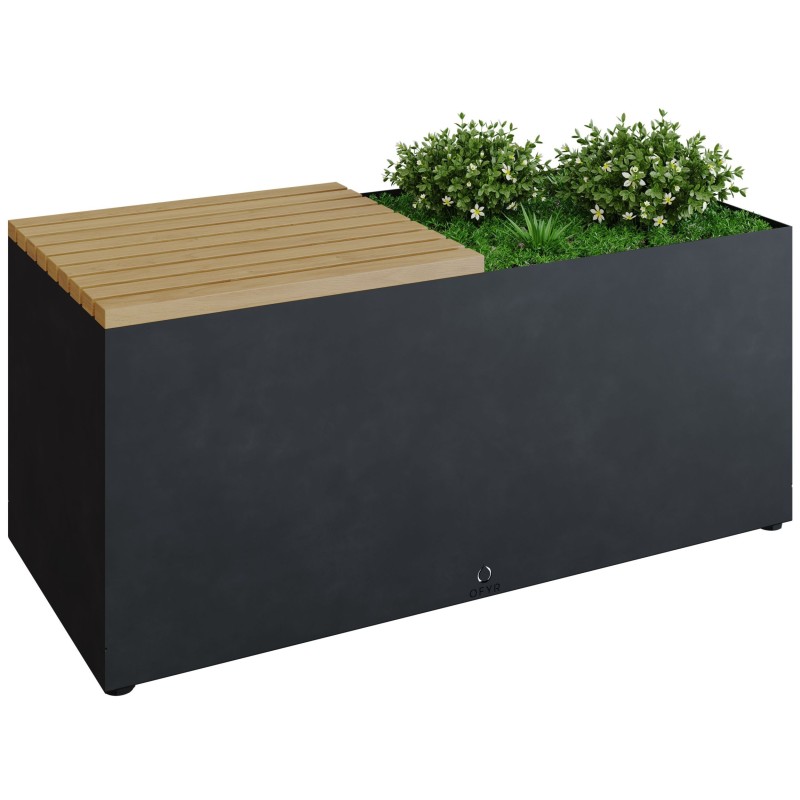 BANC DE JARDIN AUX HERBES OFYR BLACK HG-BB