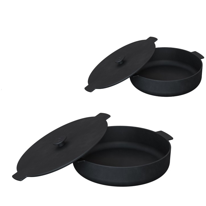 OFYR CAST IRON TWO CASSEROLES SET OFYR CAST IRON TWO CASSEROLES SET