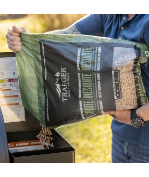 PELLETS DE MADERA - MESQUITE 9 KG TRAEGER