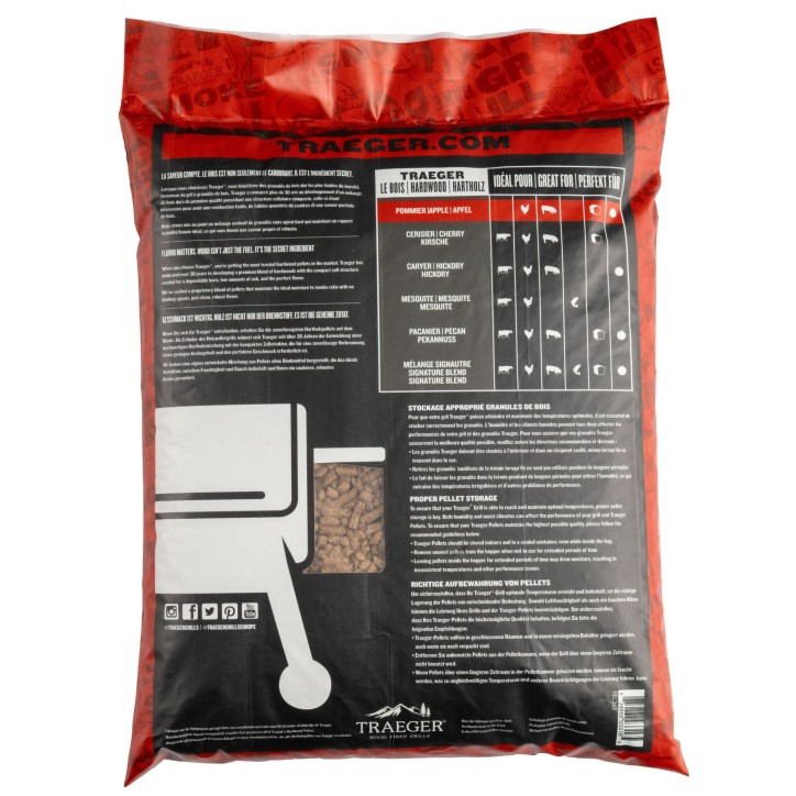 WOOD PELLETS - APPLE 9 KG TRAEGER WOOD PELLETS - APPLE 9 KG TRAEGER