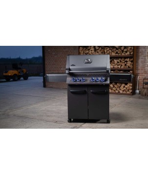 BARBACOA NAPOLEON PHANTOM PRESTIGE 500 CON QUEMADOR LATERAL Y TRASERO INFRARROJOS NEGRO MATE