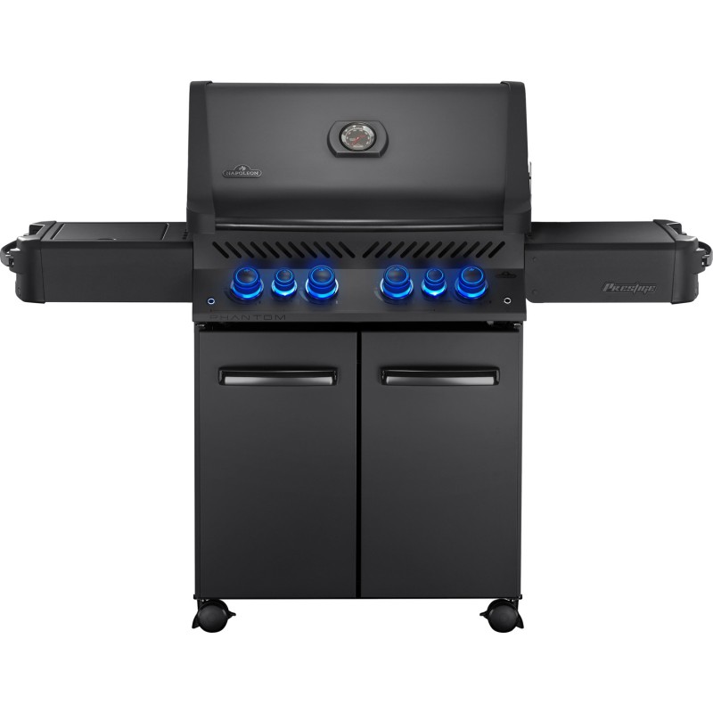 BARBACOA NAPOLEON PHANTOM PRESTIGE 500 CON QUEMADOR LATERAL Y TRASERO INFRARROJOS NEGRO MATE
